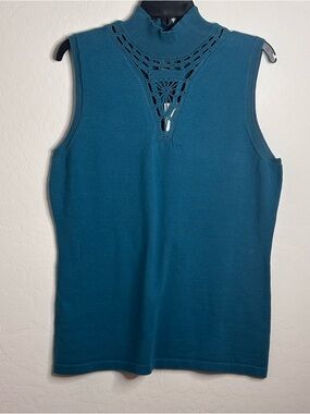 Debbie Shuchat KNIT Sleeveless Top Stretch blue SZ XL NWT